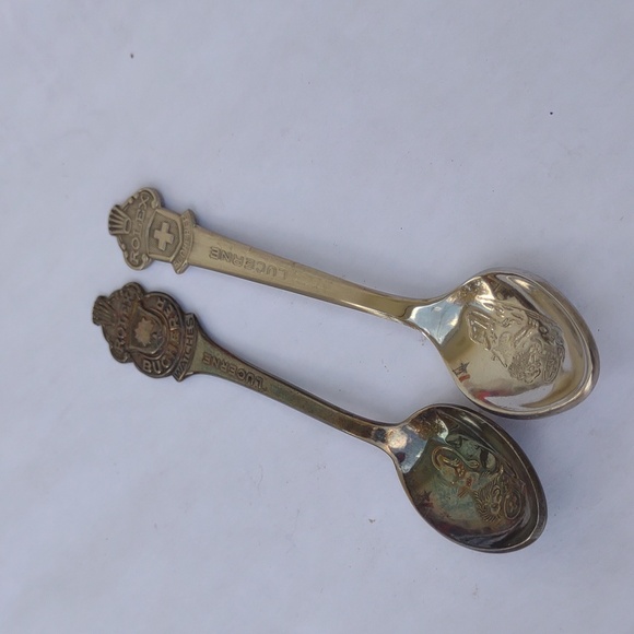 2 Mini Rolex Bucherer Lucerne Switzerland (cb) Stainless Steel Collectors Spoons - Picture 16 of 17